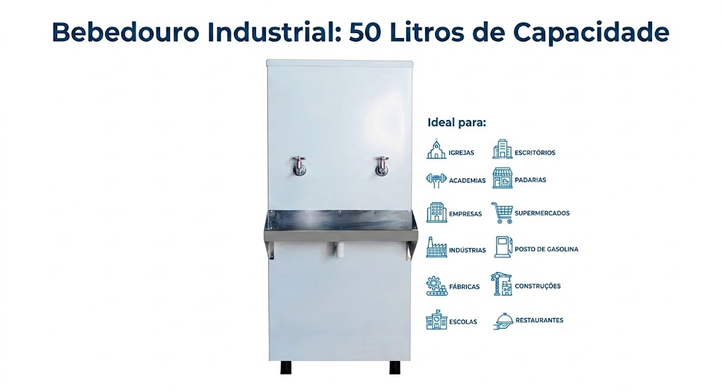 Bebedouro Industrial de 50 Litros: Por Que Ele é Ideal Para Empresas e Fábricas