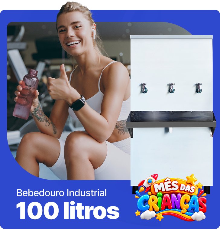 Mês das Crianças — card 100 litros