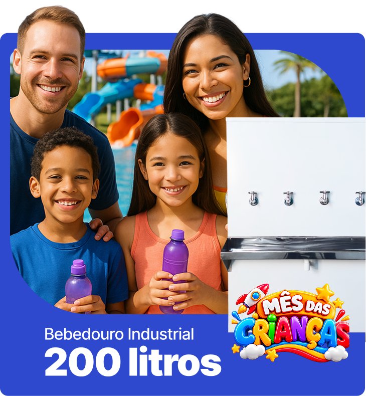 Mês das Crianças — card 200 litros